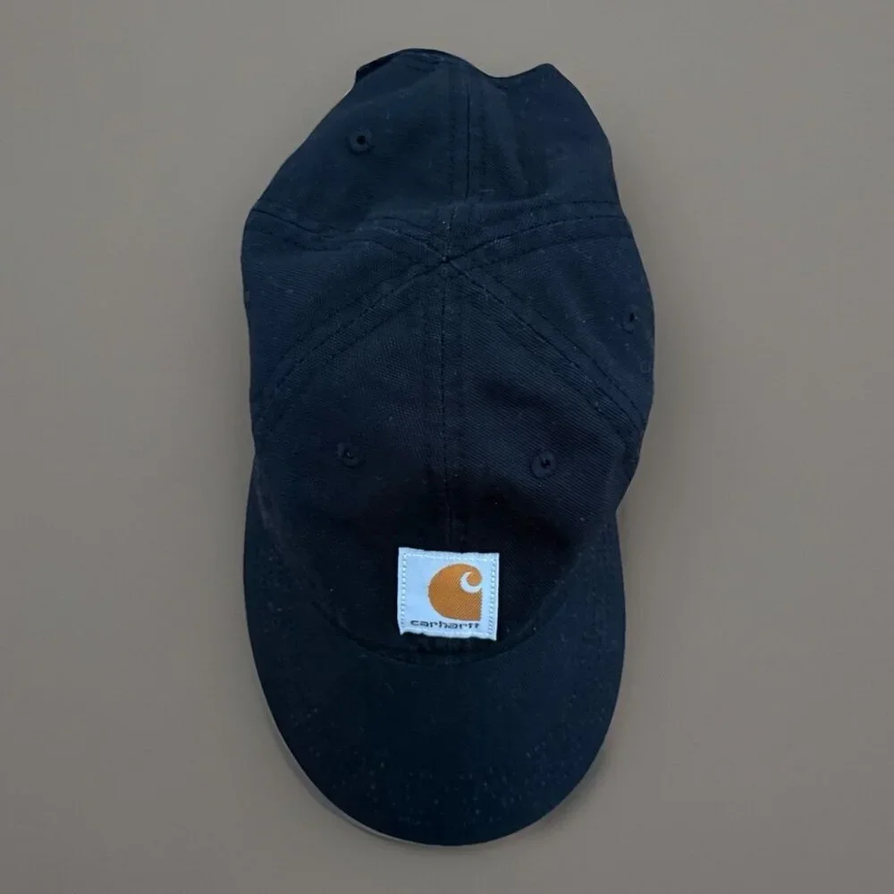Carhartt Hat Cap Strap Back Black‎ Embroidered Patch Youth Workwear Classic